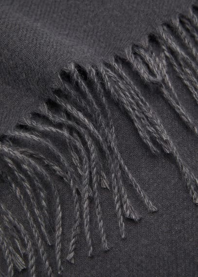 Mango Man Bicolor Fringed Scarf Grey In Grey