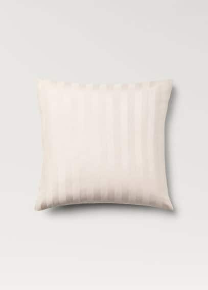 Mango Home Multistripe Satin Pillowcase 60x60cm Beige