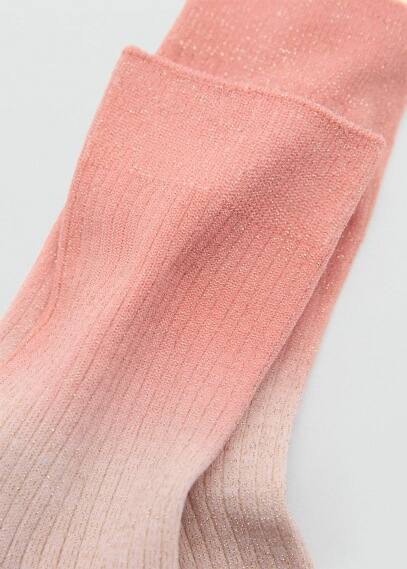 Mango Lurex Degraded Socks Peach In Peach