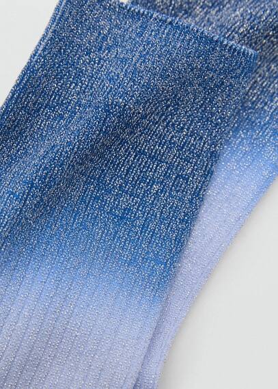 Mango Lurex Degraded Socks Blue