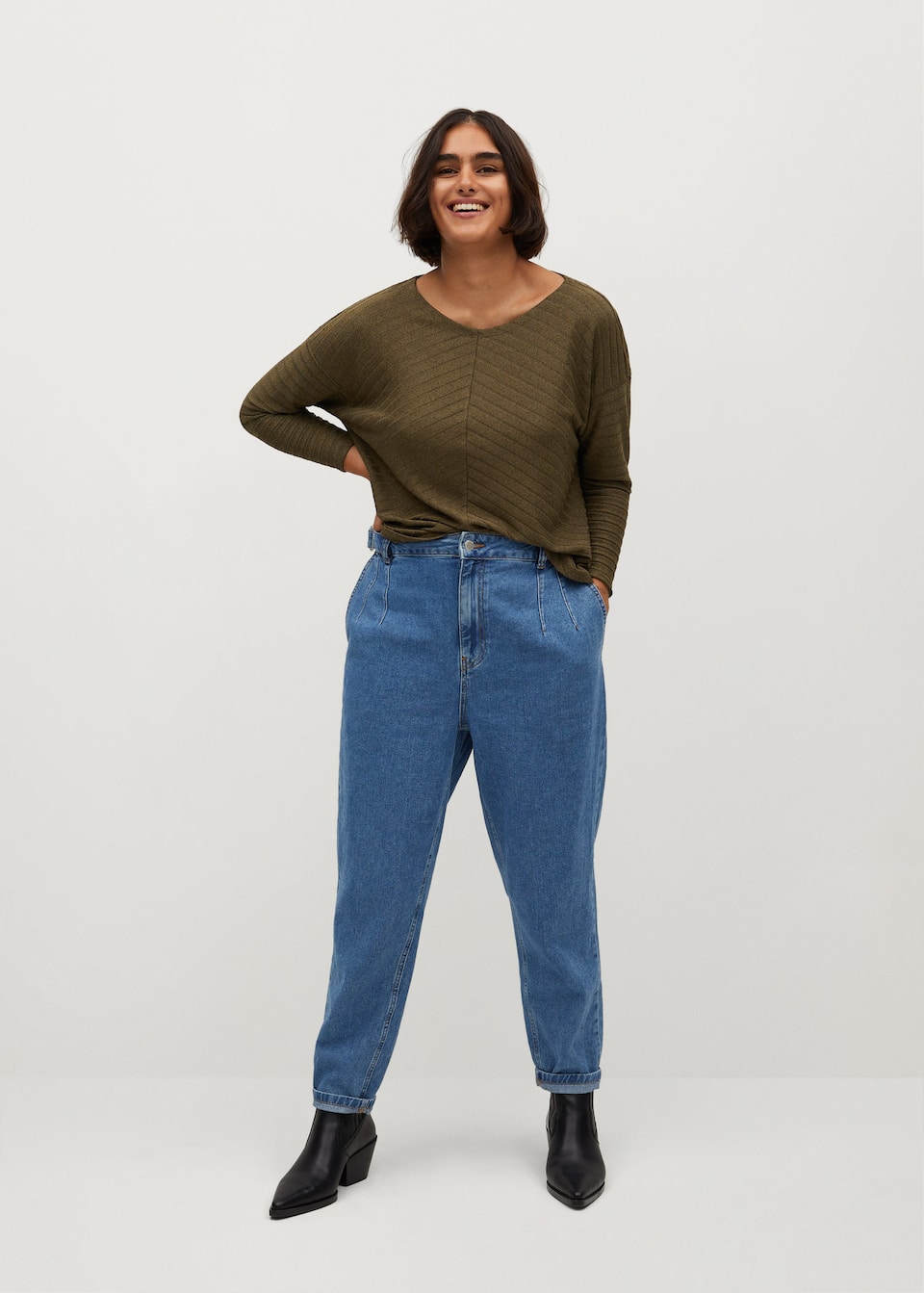 Fine Knit T Shirt Plus Sizes Violeta By Mango Singapore