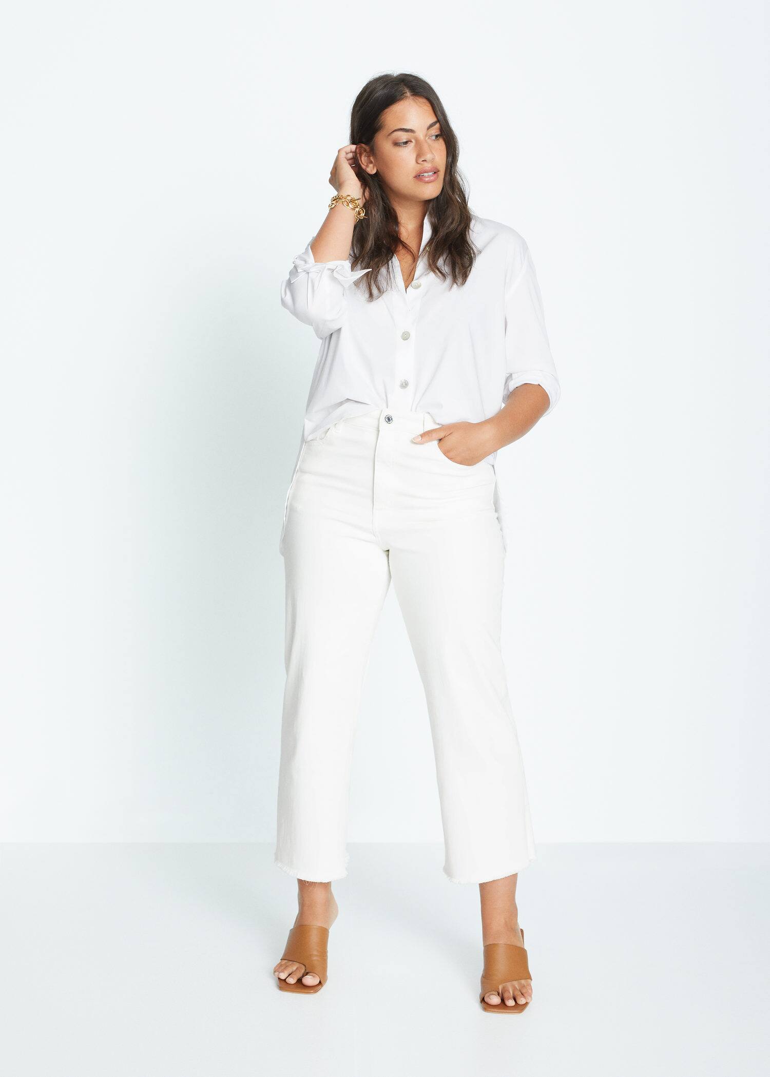 Mid Waist Culotte Jeans Plus Sizes Violeta By Mango Usa