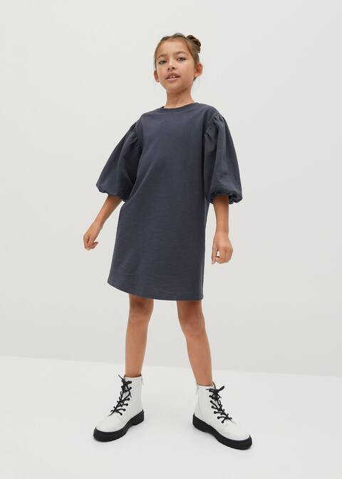 Robe coton bio manches bouffantes - Plan général