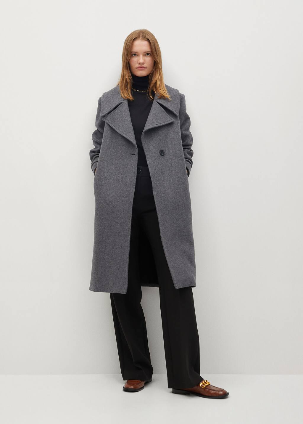 wool single breasted coat