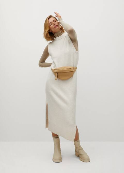Vestidos preciosos de Mango a buen precio para lucir este otoño 7 Moncloa Vestido punto fino - Plano general