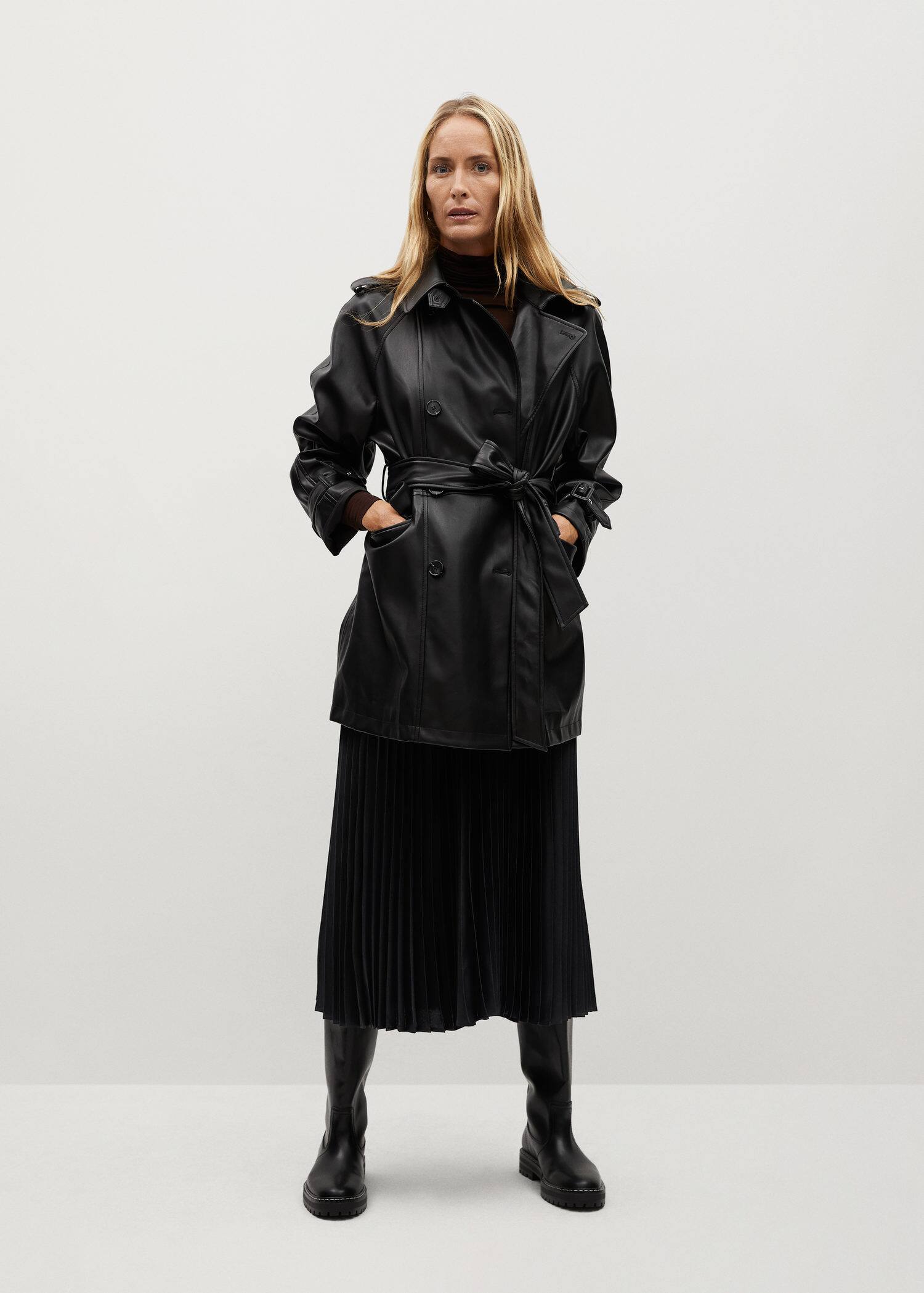 Satin pleated skirt - General plane