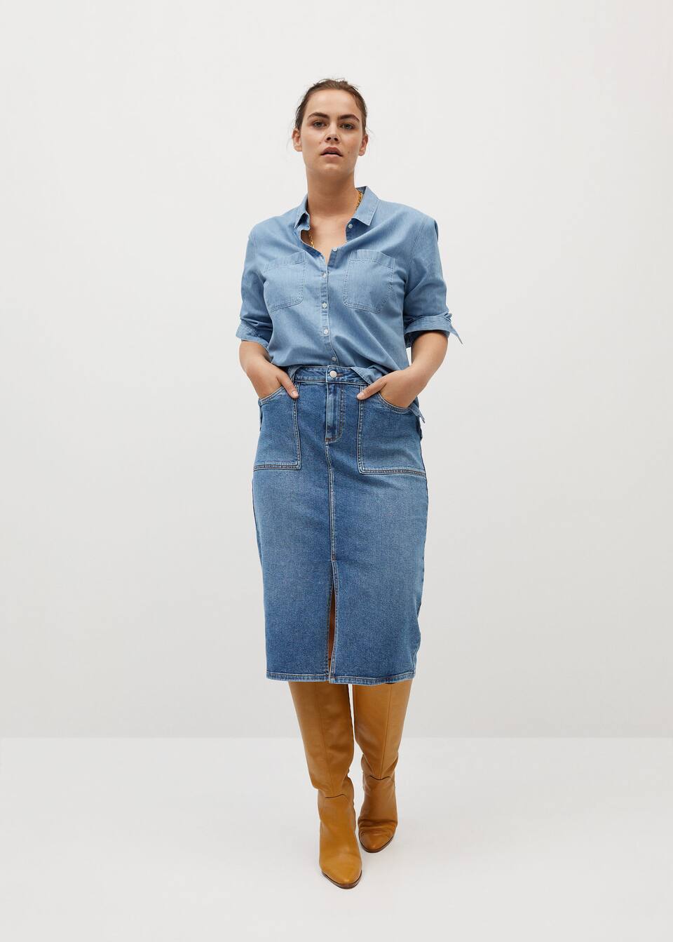 midi boy kot etek buyuk beden