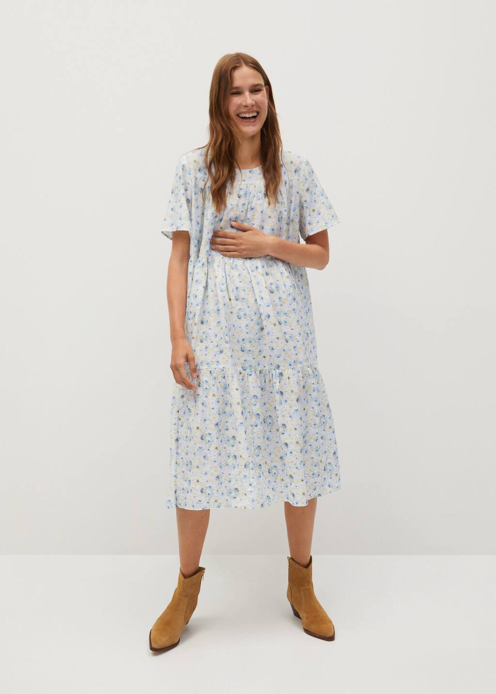 mango gingham midi dress