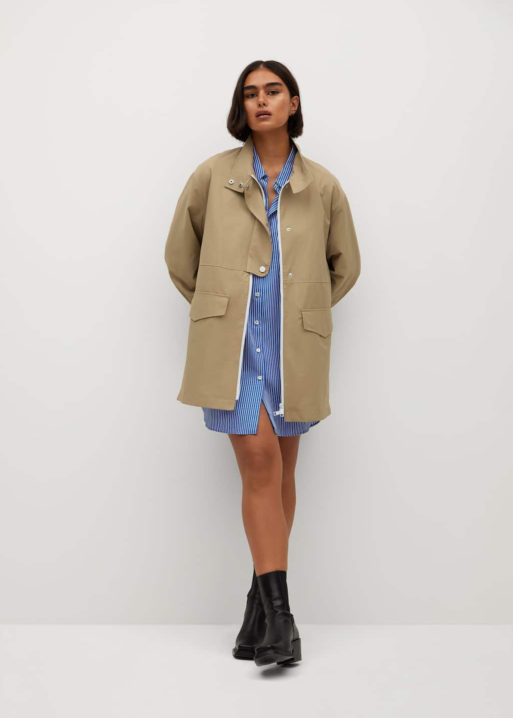 mango violeta trench coat