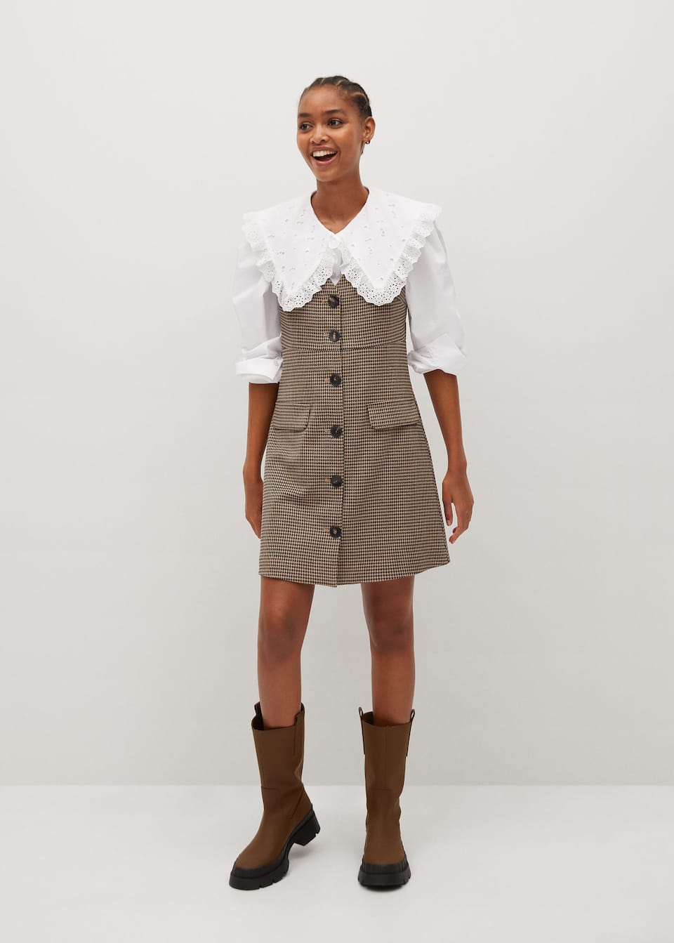 Our Selection Of The Best Winter Dresses Of 2020. Buttons Pinafore from Mango