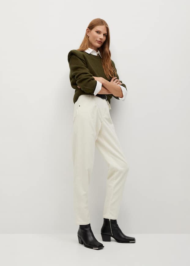 Shoulder pad knit sweater