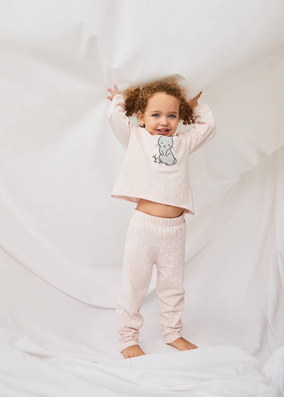 Islemeli Organik Pamuklu Uzun Pijama Takimi Kiz Cocuk Mango Kids Turkiye