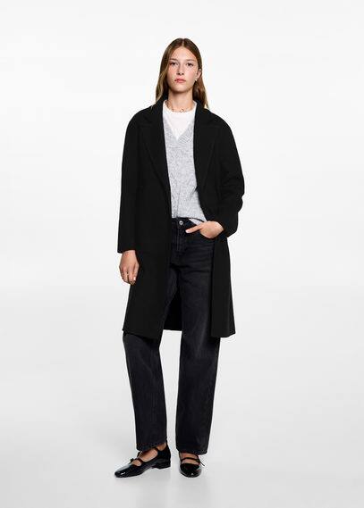 Mango Manteau In Noir