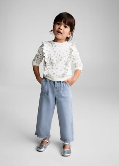 Sweat-shirt imprimé volants