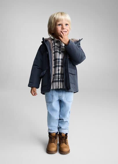 Anorak matelassée imitation mouton retourné