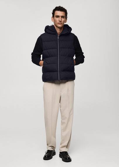 Mango Man Water-repellent Quilted Gilet Dark Navy In Dark Navy