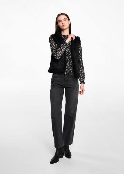 Mango Teen Waistcoat Black In Black