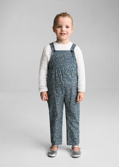 Salopette velours côtelé en imprimé fleuri