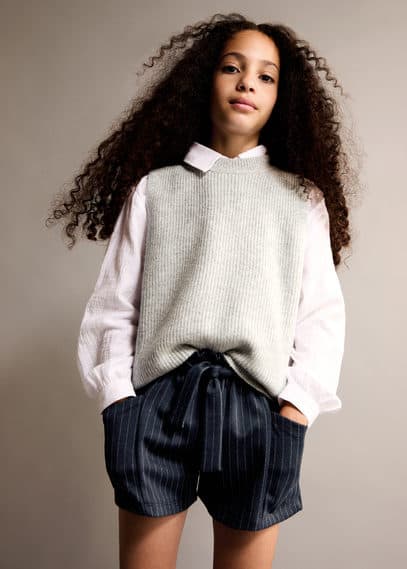 Gilet maille côtelée