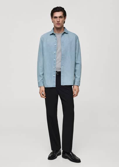 Mango Man - Chemise Regular-fit Denim Bleu Clair - Xl - Homme In Light Blue