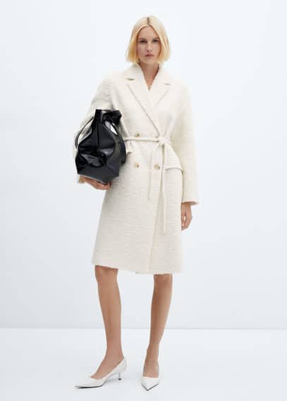 Manteau revers ceinture