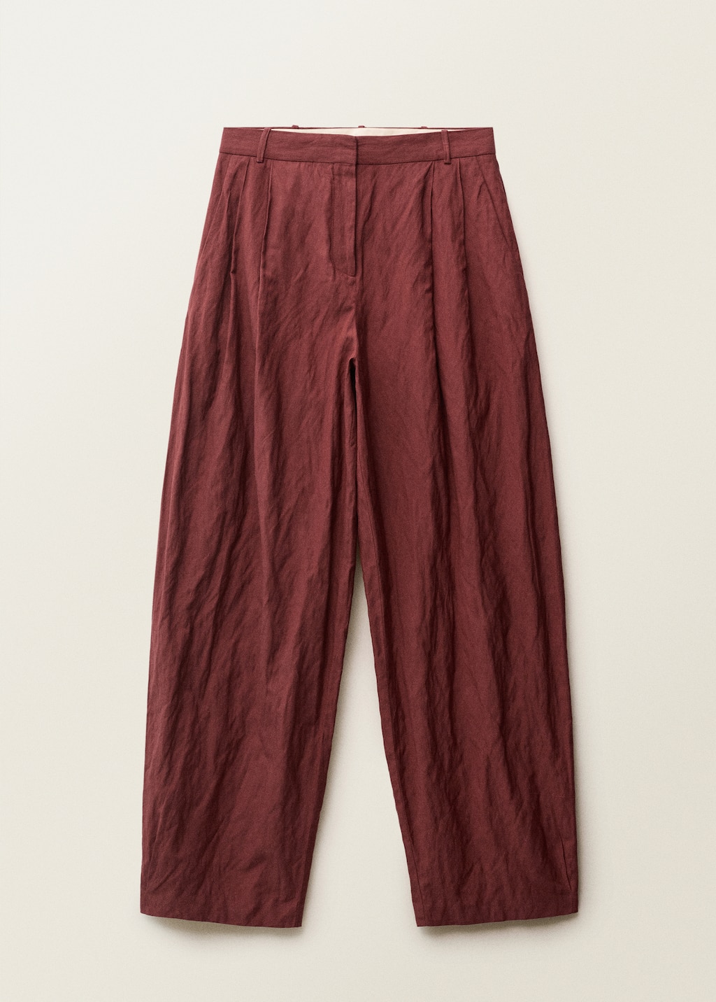 Wideleg creased trousers