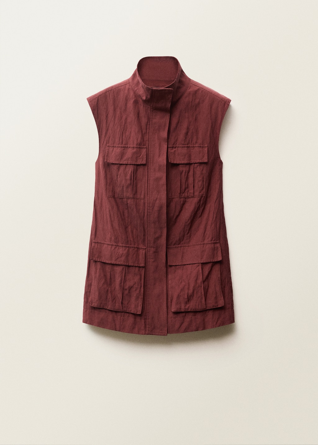 Creased-effect suit waistcoat