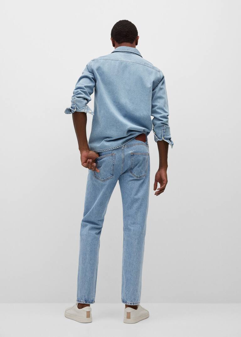 Ben taperedfit lightwash jeans Men Mango Man USA