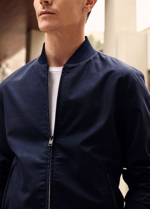 Packable collection technical merino wool bomber jacket - Men | Mango Man USA merino bomber jacket