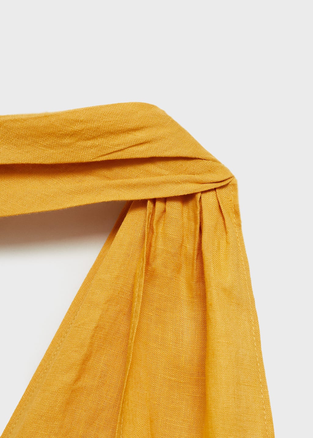 Linen pleated midi-dress