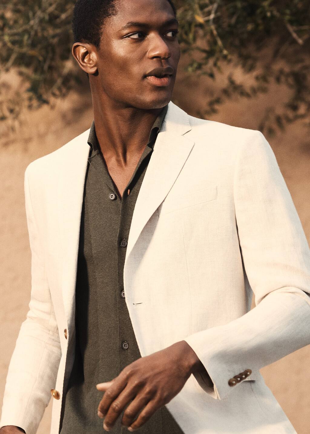 slim fit linen jacket