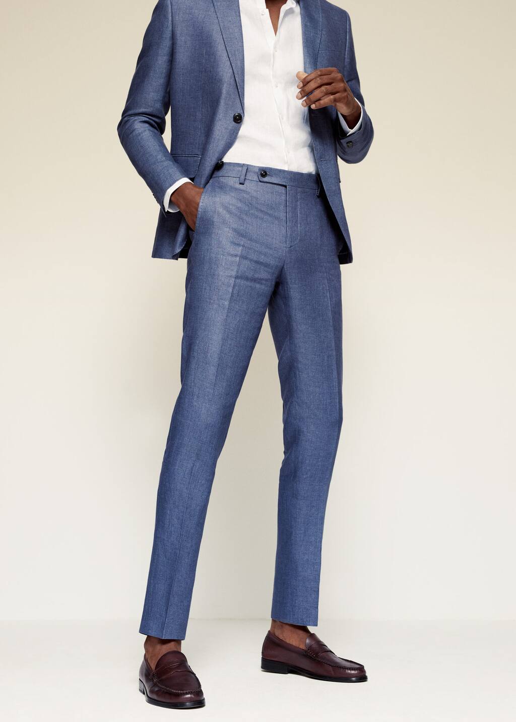 Pantalón traje slim fit lino - Hombre | Mango Man Islas Canarias