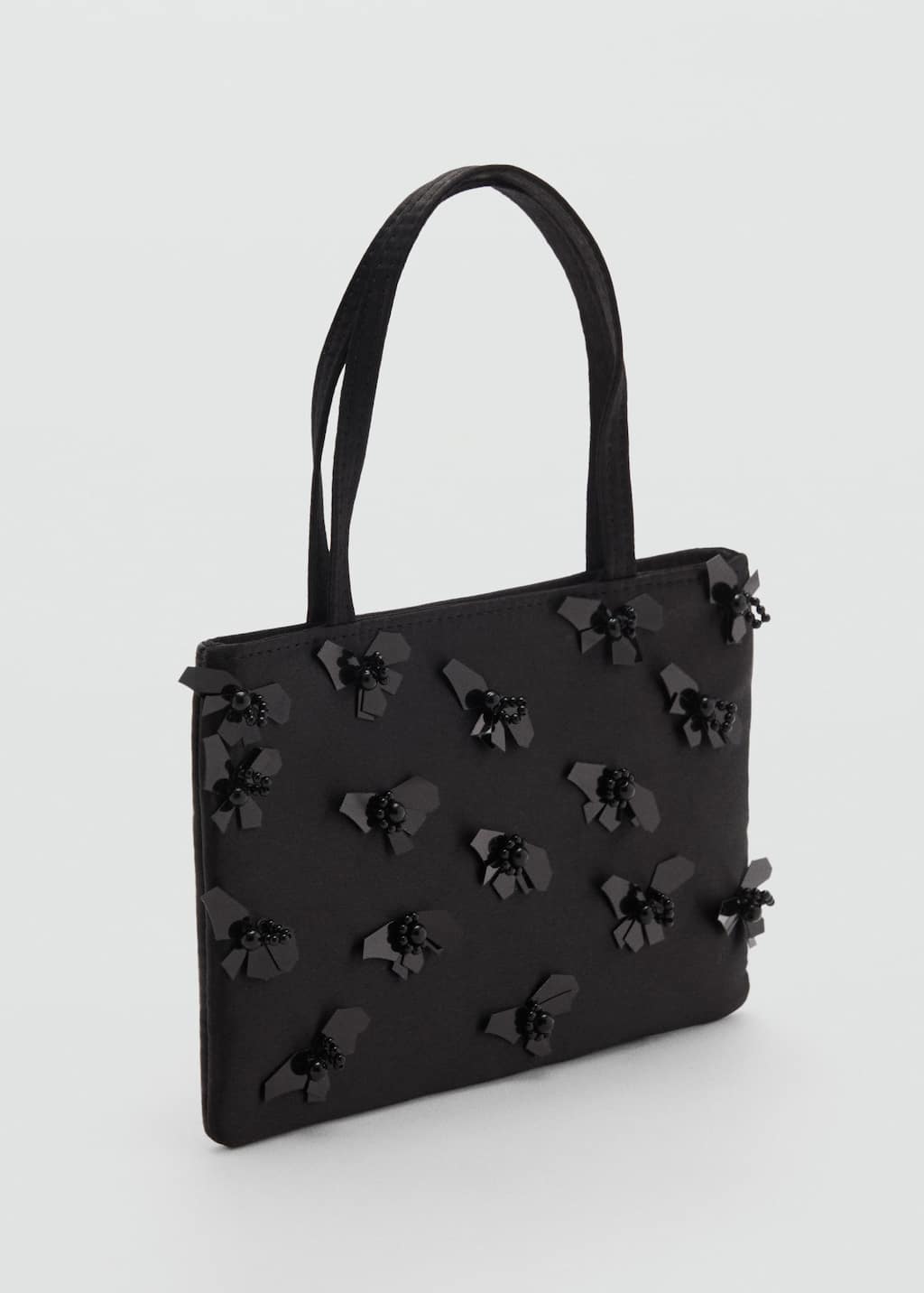 Mango Sac À Main Avec Application De Fleurs Noir - Femme - Taille Unique -  In Black