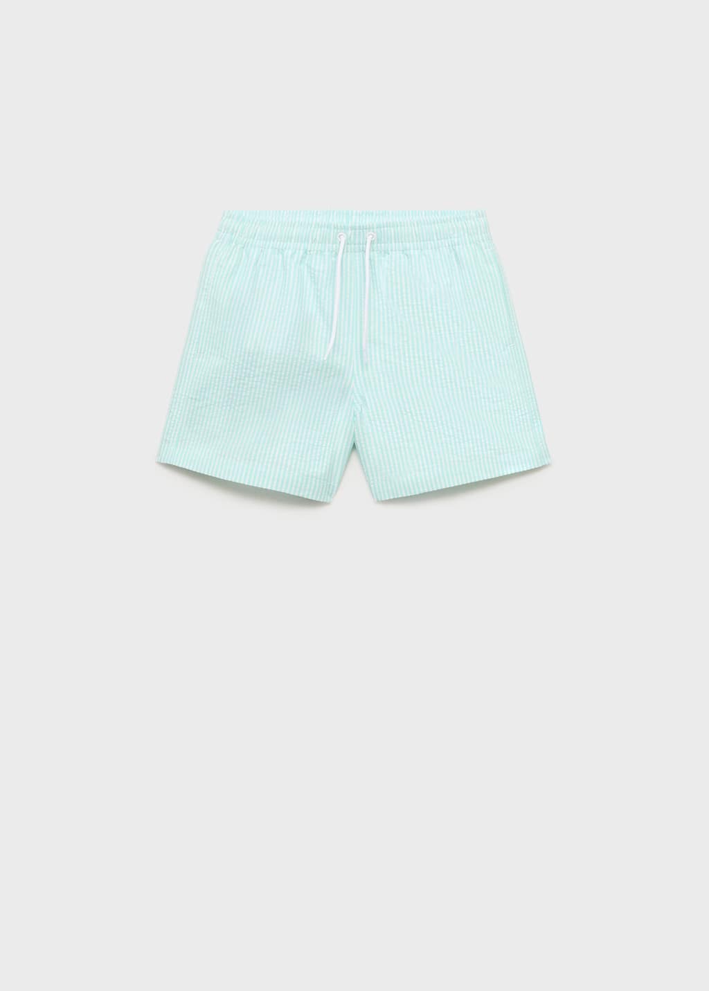 Mango Seersucker Striped Swimsuit Mint Green In Mint Green