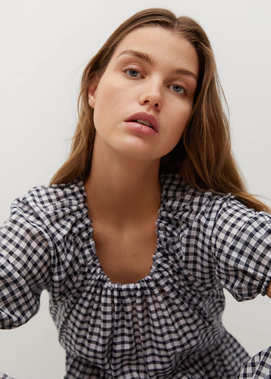 mango check pattern midi dress