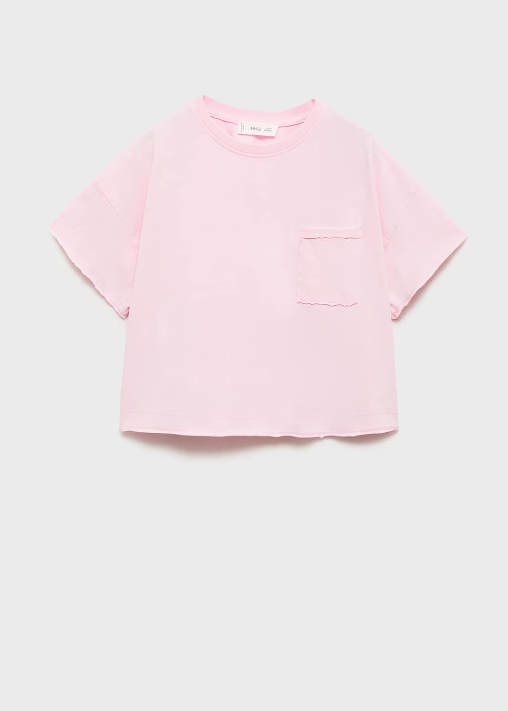 MANGO CROPPED T-SHIRT WITH POCKET PINK