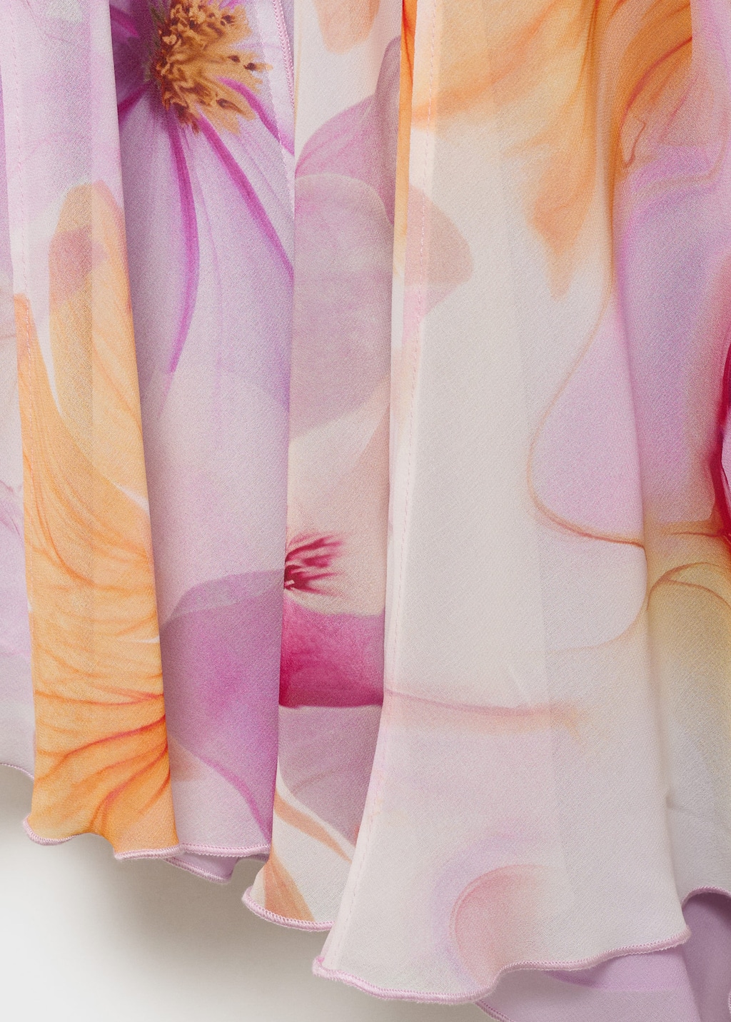 Floral-print dress with asymmetrical straps