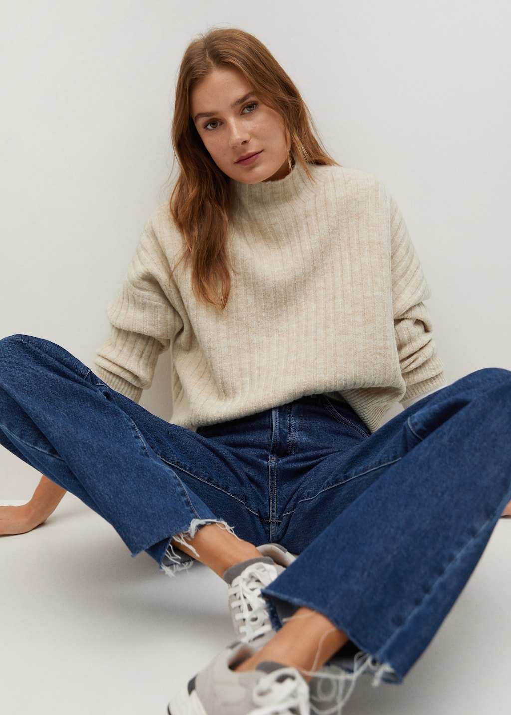 mango high collar sweater