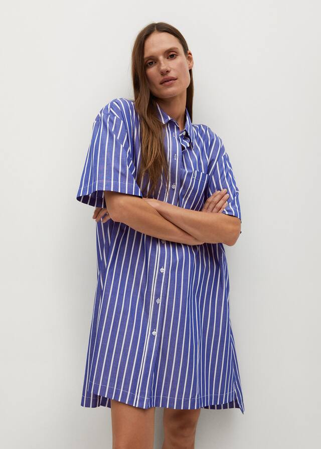 Φόρεμα πουκαμίσα ριγέ - Μεσαίο πλάνο