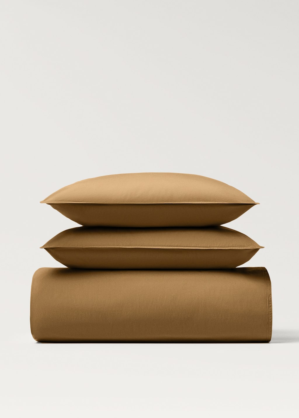 Mango Home Duvet Cover Cotton Poplin Poplin Double Stitching Bed 90 Cm Caramel