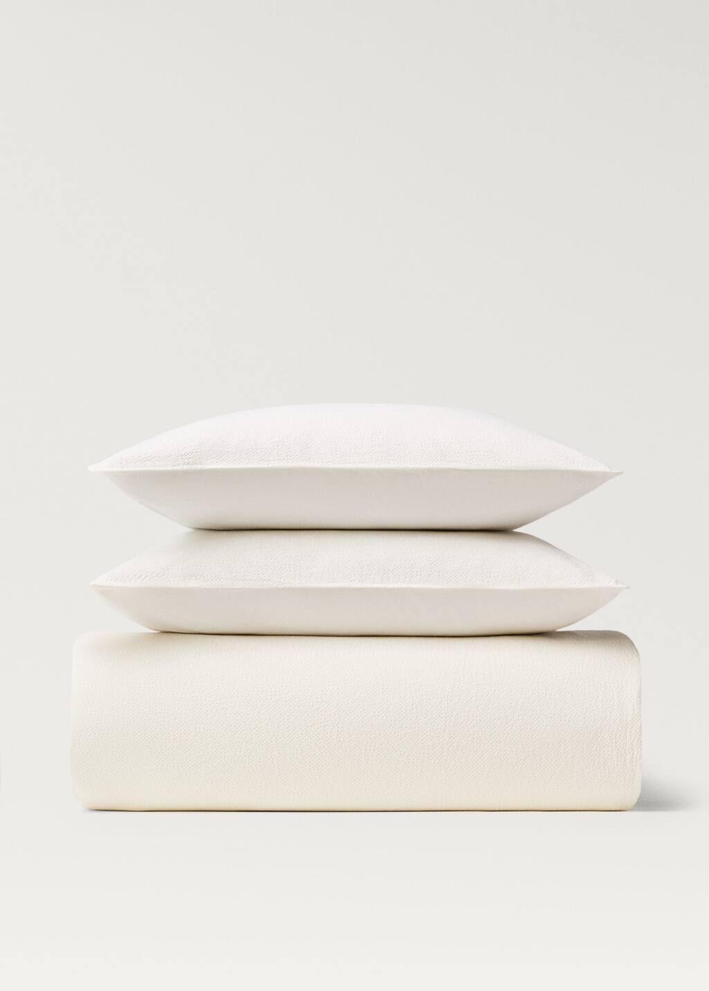 Mango Home Housse De Couette Percale De Coton Texture Lit 135/140 Cm Écru - Home - Lit 135/140 Cm -