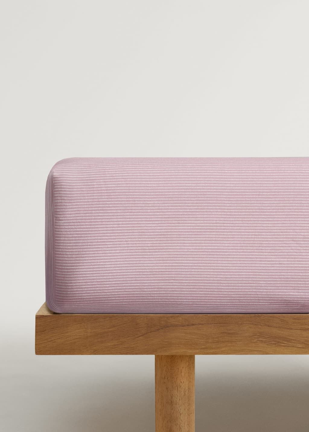 Mango Home Drap-housse Enfant Percale De Coton À Rayures Lit 90 Cm Rose Géranium - Home - Lit 90 Cm - Mango Hom In Medium Pink