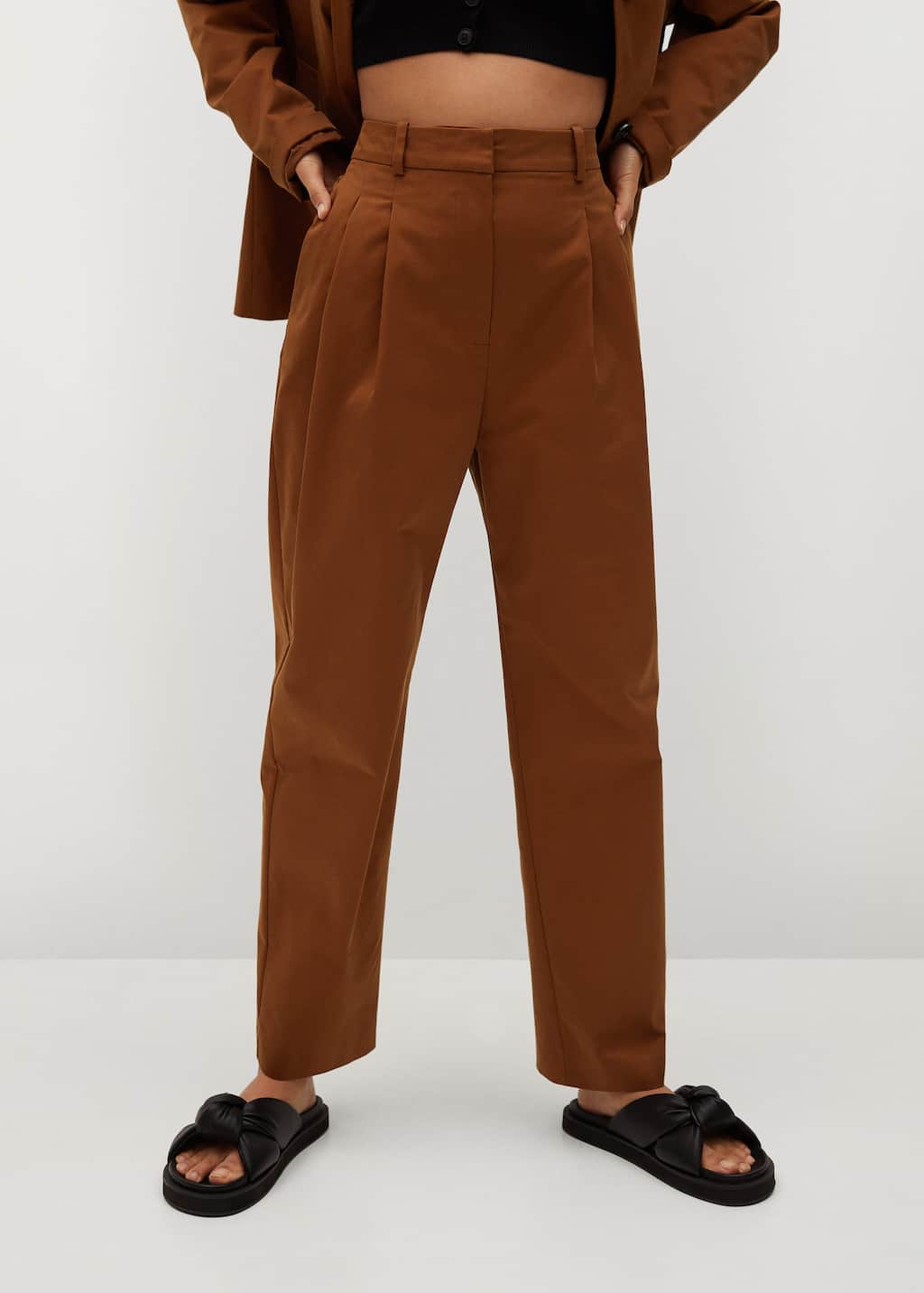 Pantalon pinzas mujer mango Outlet