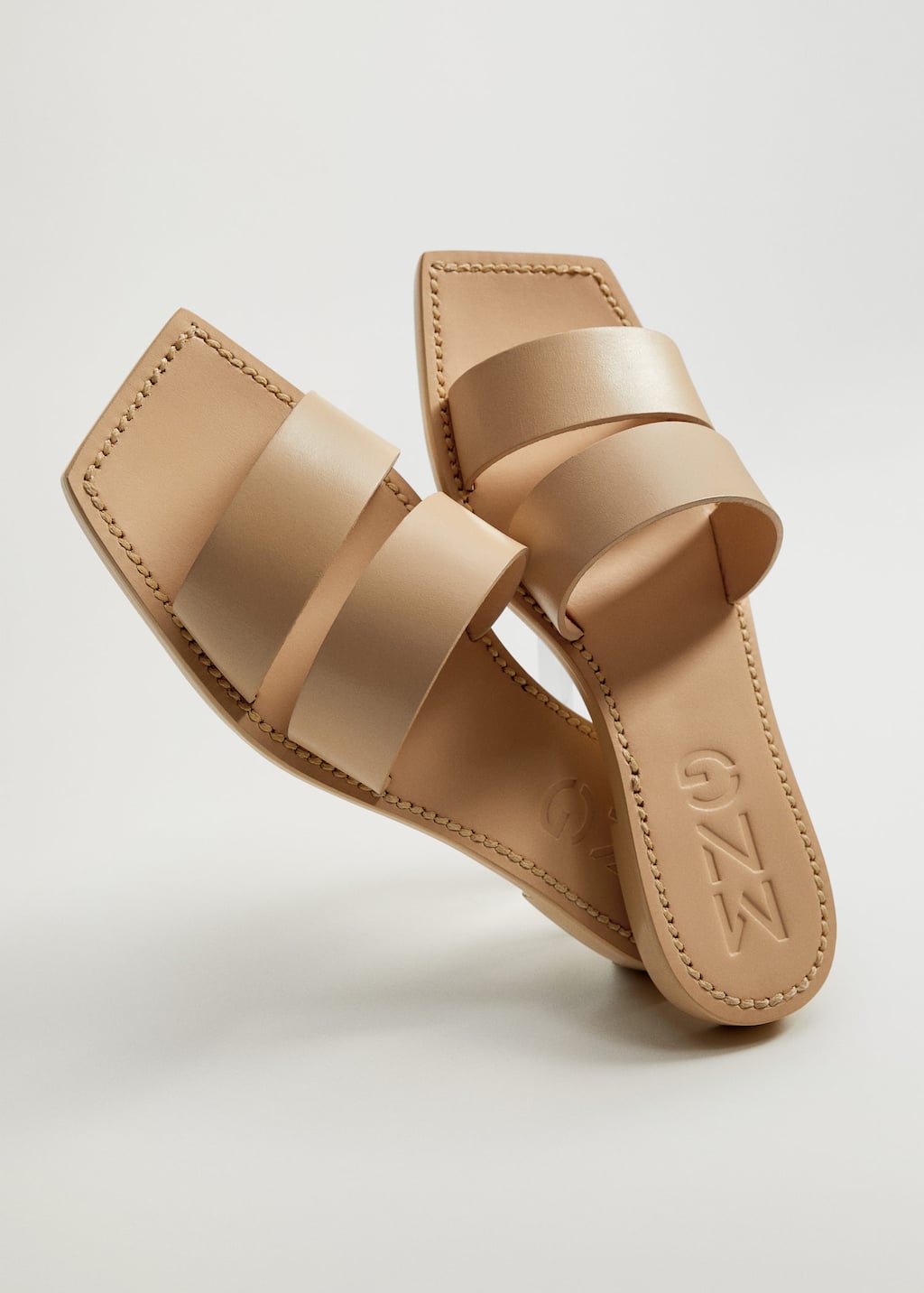 Leather straps sandals - Medium plane