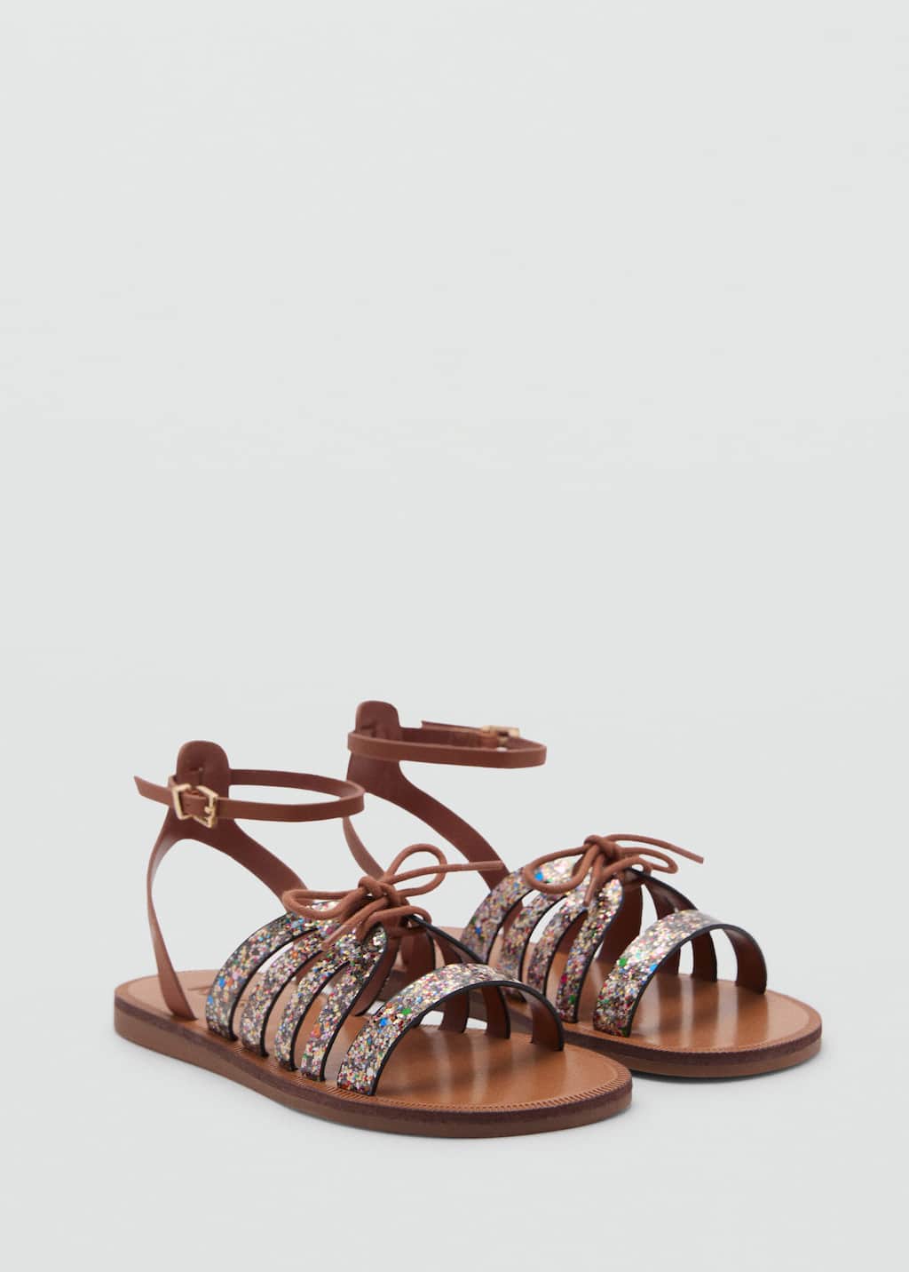 Mango Strap Cord Sandals In Light/pastel Purple