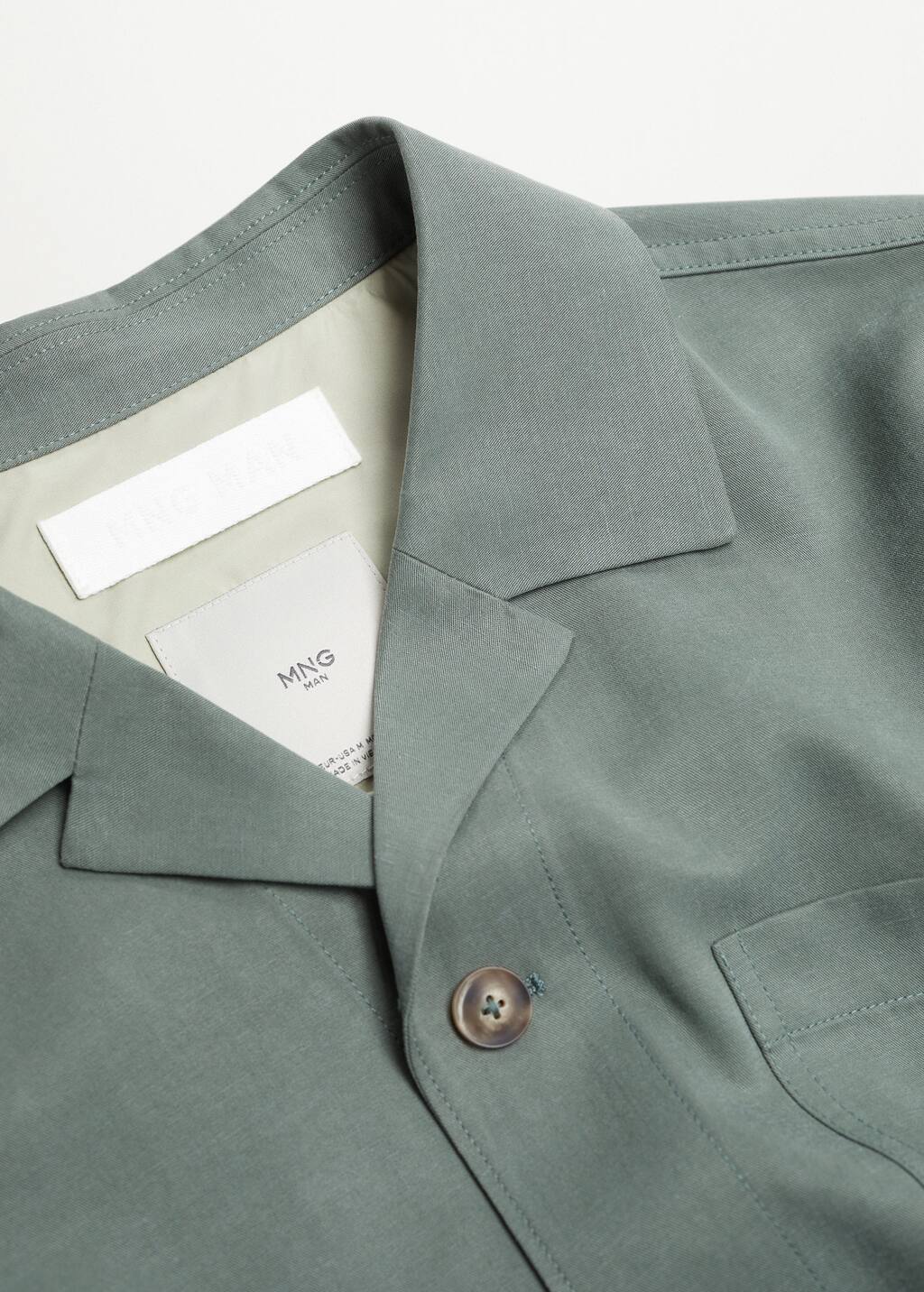 Mango Linen lyocell overshirt with pocket 87017115 59