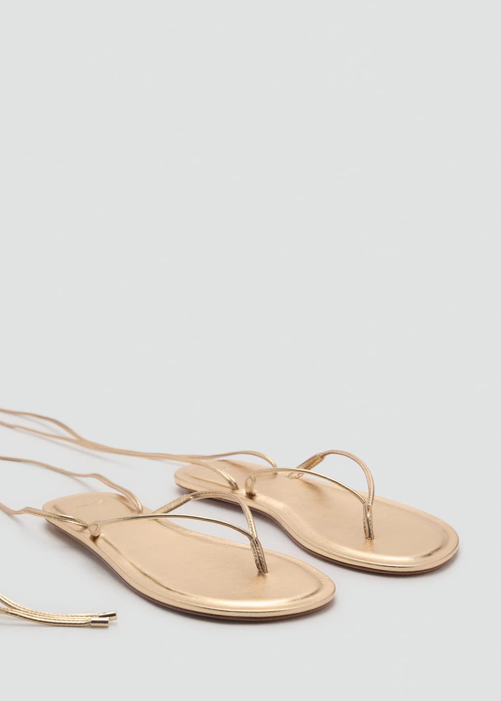 Mango Strips Sandals Gold In Pink