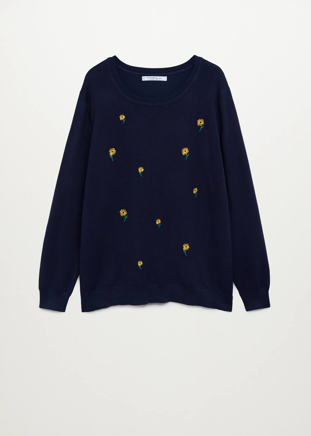 flower embroidered sweater