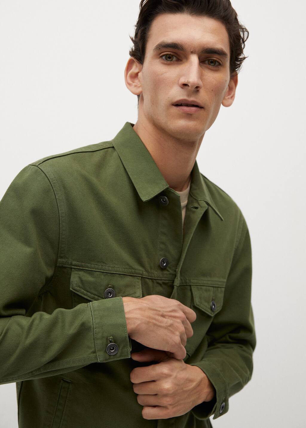 khaki green denim jacket