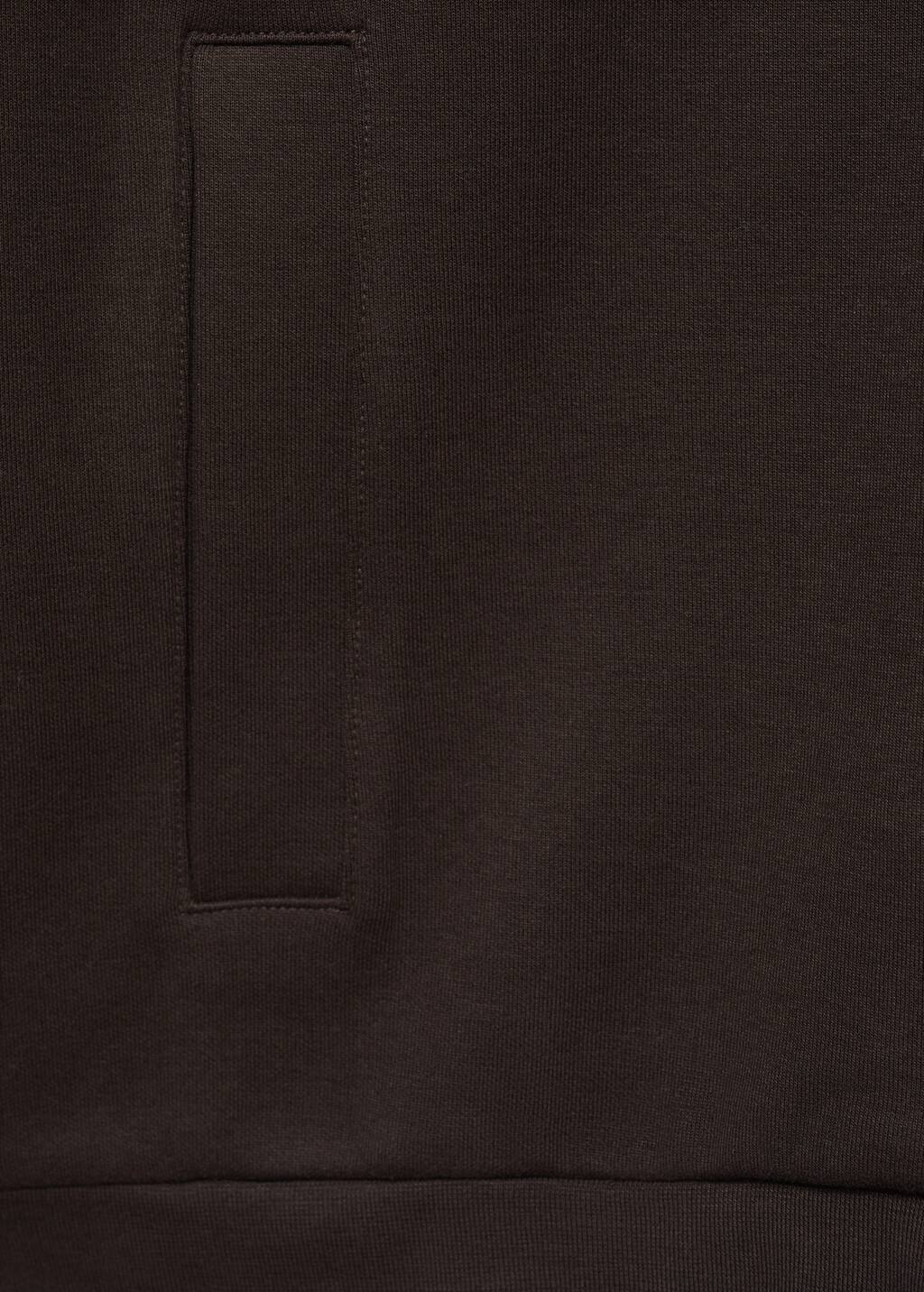 Cotton perkins-neck sweatshirt with zipper